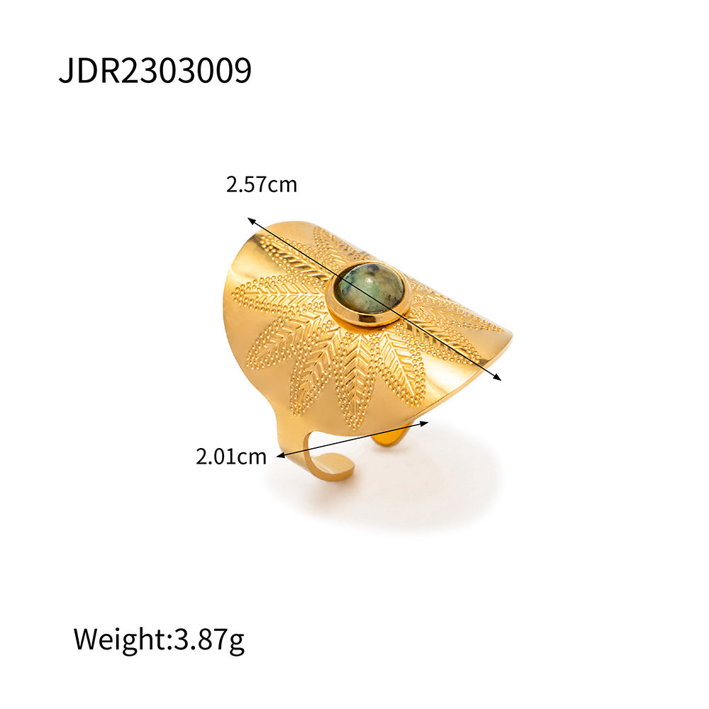 Damen Eleganter Armreif mit floralem Design und einzigartigem Edelstein Shop Nory