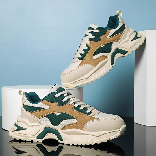 Herren Chunky Retro-Sneaker mit Wellen-Overlay und robuster Profilsohle Shopy Nory
