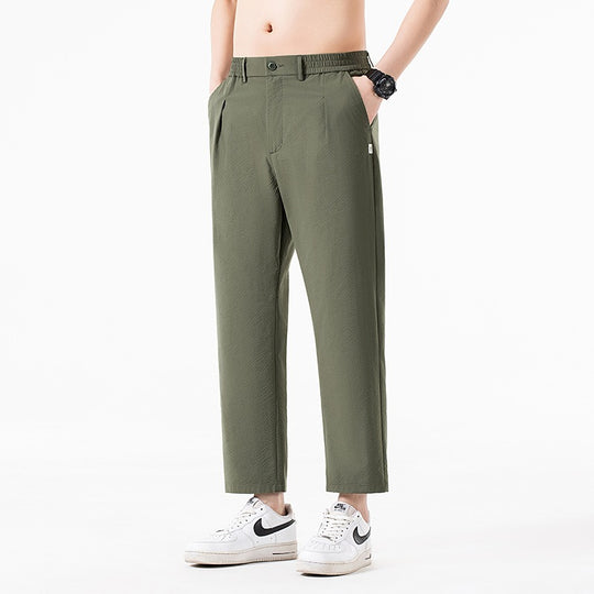 Herren Cropped-Hose mit weitem Bein, halb-elastischem Bund und Bügelfalte Shop Nory