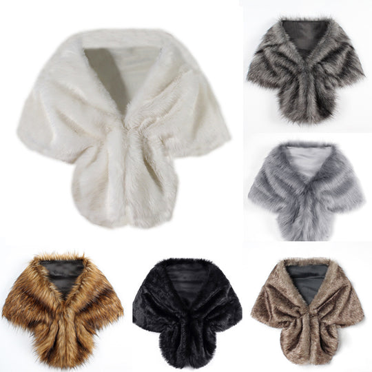Damen elegante Kunstpelz-Schulterstola im Capelet‑Schnitt Shop Nory