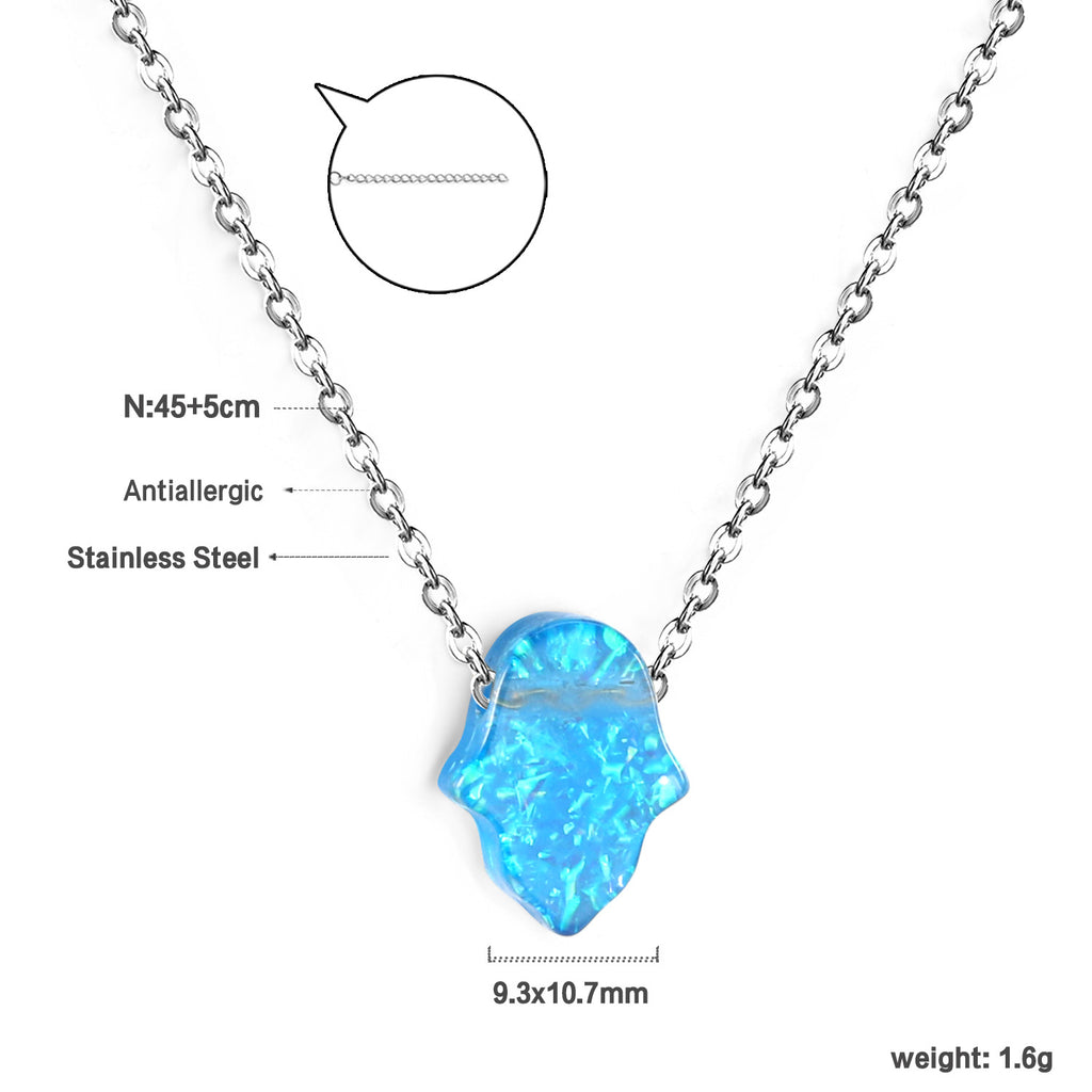 Damen Halskette mit kunstvollem Hamsa-Anhänger aus hochwertigem Edelstahl und goldplattierter Kette Shop Nory