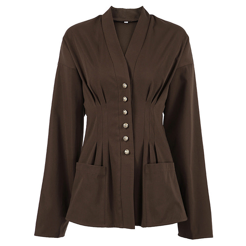 Damen taillierter Korsett-Blazer mit Zierknopfleiste Shop Nory