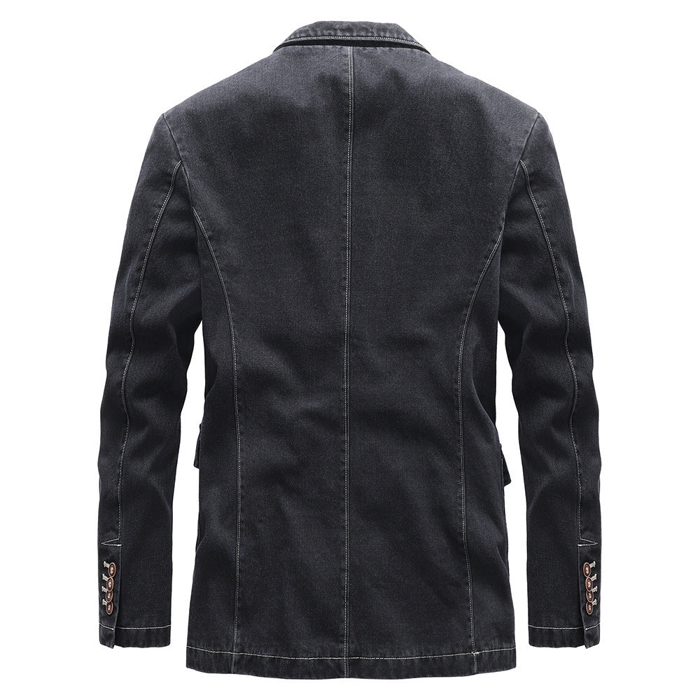 Herren Baumwoll-Denim-Sakko im Vintage‑Look mit Kontrastnähten Shop Nory