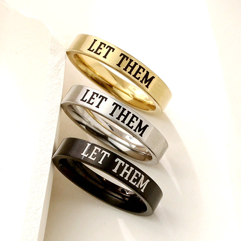 Damen Ring mit inspirierendem Schriftzug und glänzender Oberfläche Shop Nory
