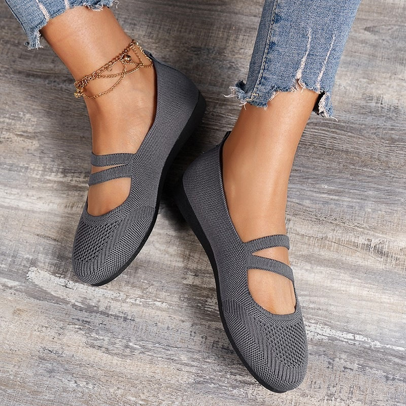 Damen Bequeme und luftige Ballerinas mit verstellbaren Riemen