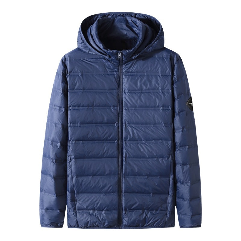 Herren Ultraleichte Steppjacke mit Kapuze, Kompaktpackbare Thermo-Isolierung und windabweisender Außenhülle Shop Nory