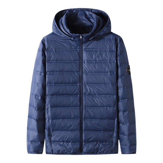 Herren Ultraleichte Steppjacke mit Kapuze, Kompaktpackbare Thermo-Isolierung und windabweisender Außenhülle Shop Nory