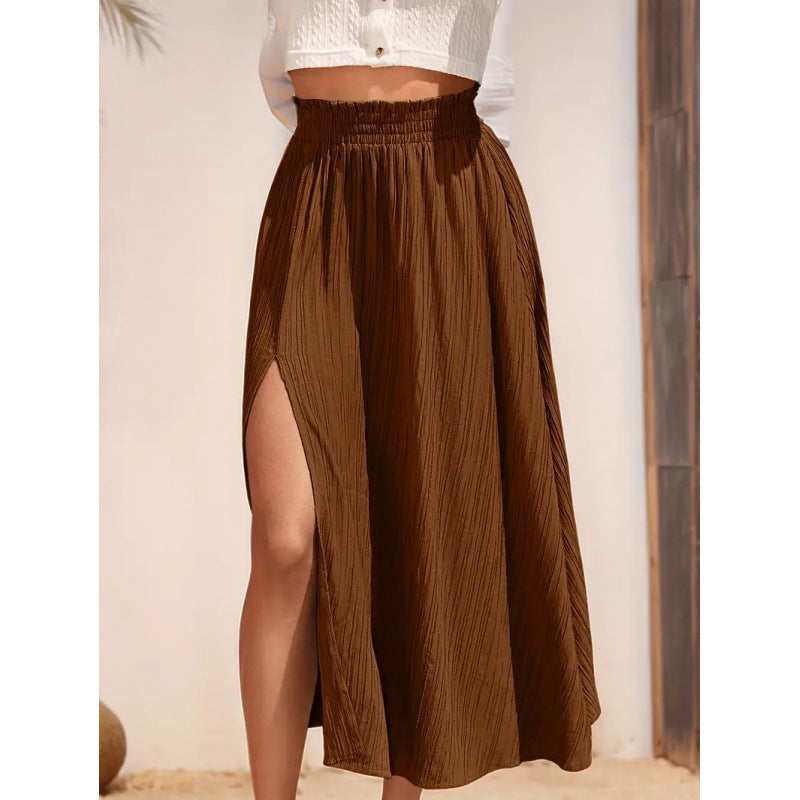 Damen Maxirock mit eleganter Asymmetrie und hohem Schlitz Shopnory