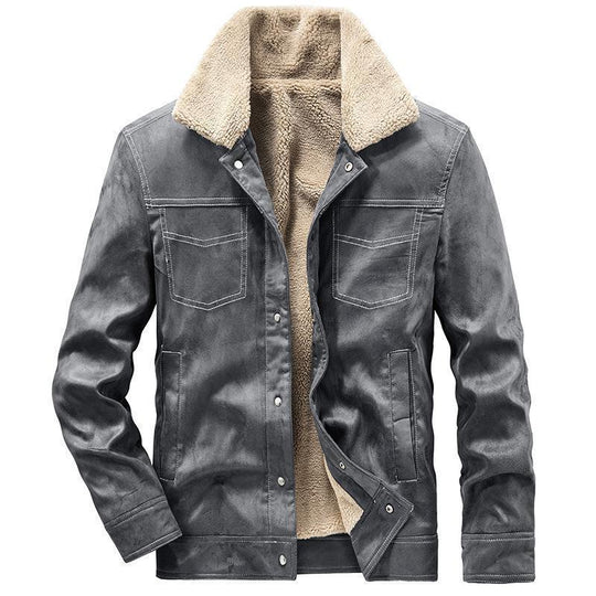 Herren Wildlederjacke mit Sherpa‑Futter, Teddy‑Innenfutter und Druckknopfverschluss Shop Nory