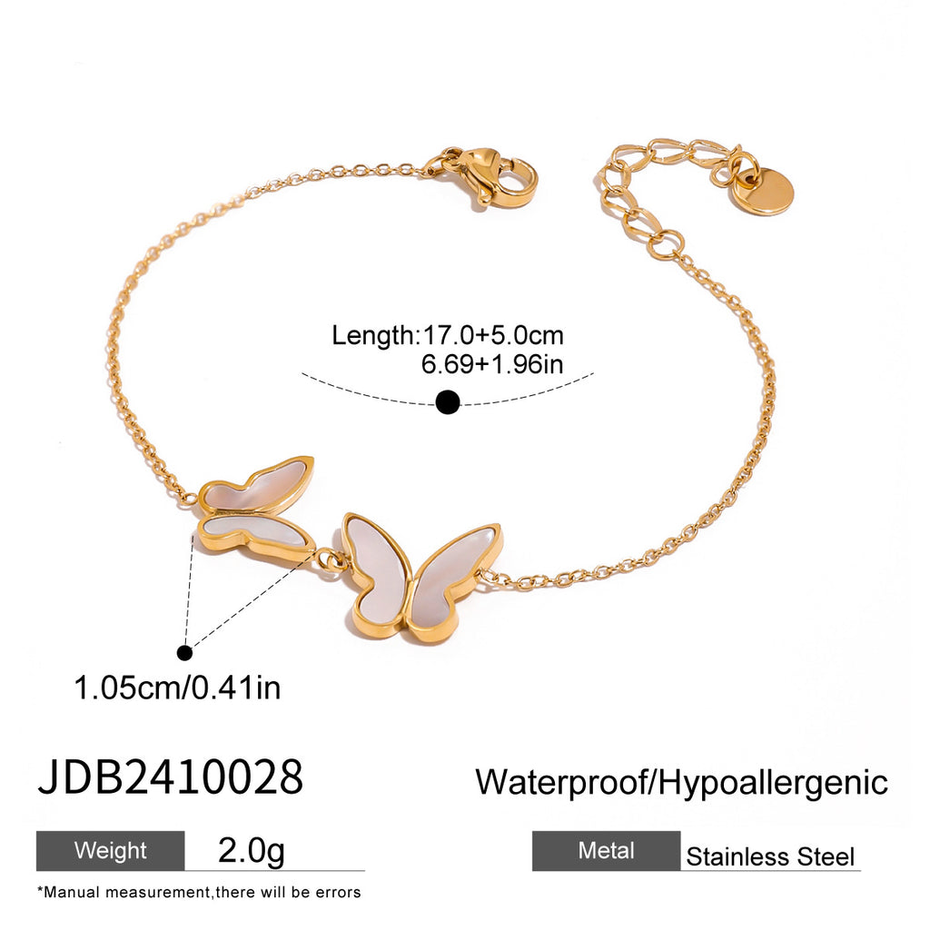 Damen Armband mit elegantem Schmetterlingsdesign aus hypoallergenem Edelstahl Shop Nory