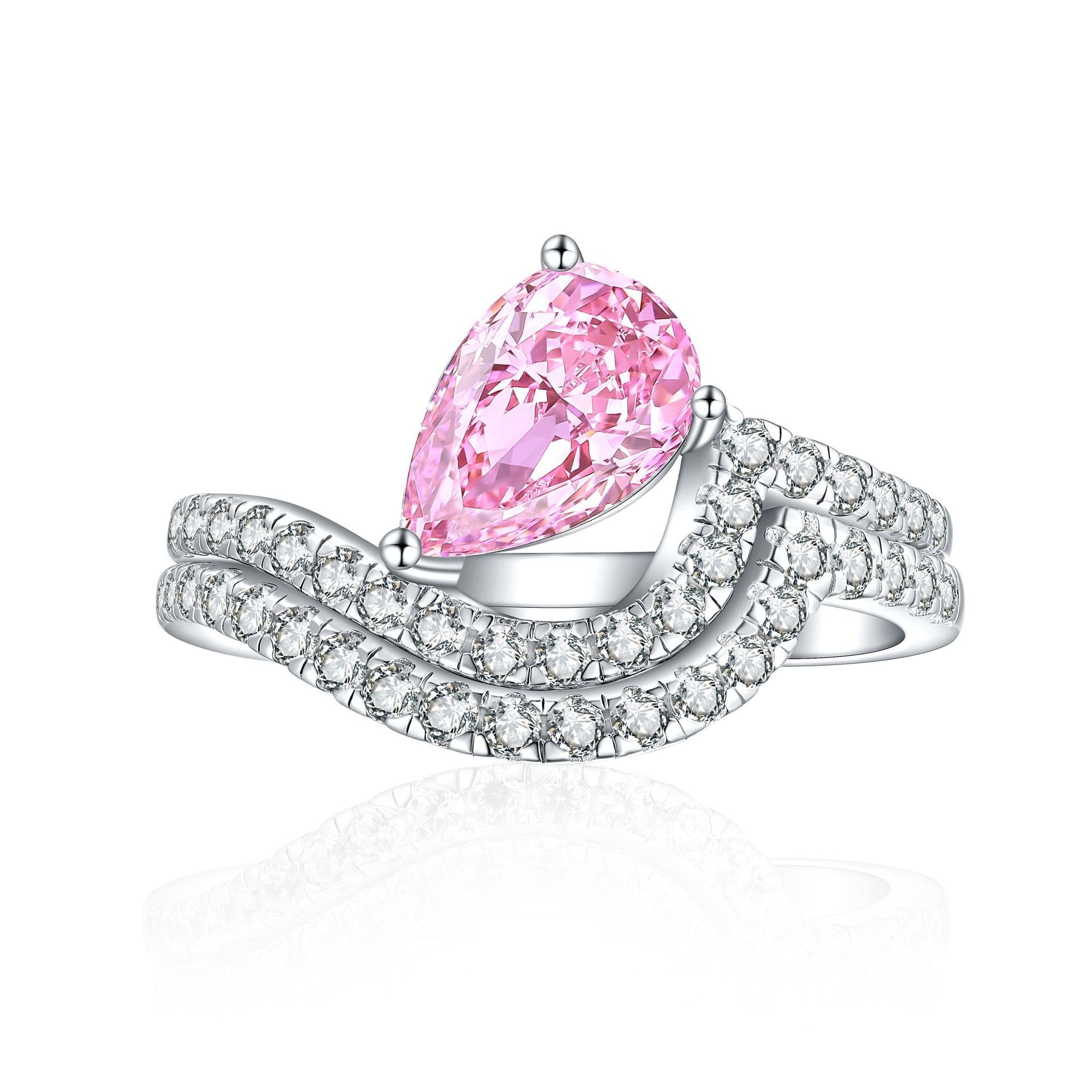 Damen Eleganter Ring mit tropfenförmigem Stein und funkelnden Zirkonia Shop Nory