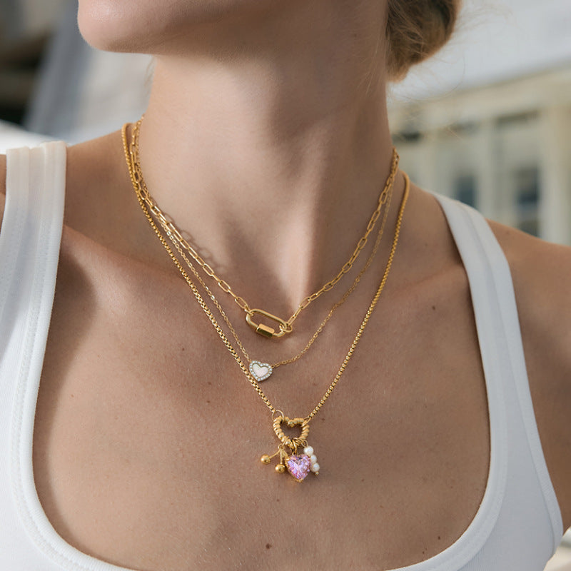 Damen Edelstahl Halskette mit elegantem Kettenmuster und hypoallergenen Eigenschaften Shop Nory