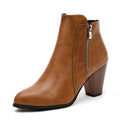 Damen elegante Stiefeletten mit modischem Reißverschluss und komfortablem Blockabsatz