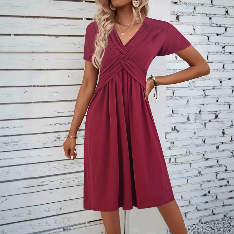 Damen Jumpsuit mit figurbetontem Wickeldesign und elegantem V-Ausschnitt