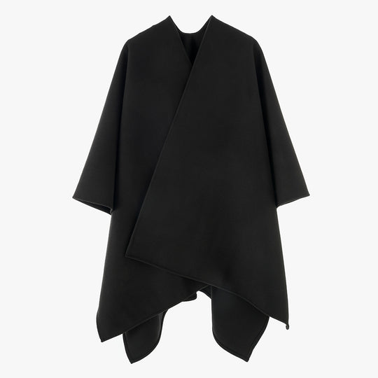 Damen Elegantes Wollmix-Cape mit asymmetrischem Saum und Wickel-Optik Shop Nory