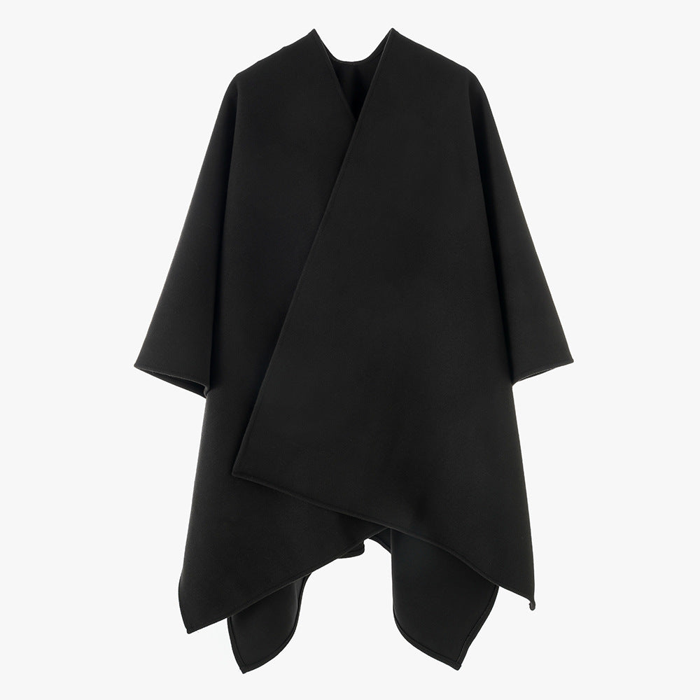 Damen Oversize-Capeponcho mit Wickeloptik und V-Ausschnitt Shop Nory
