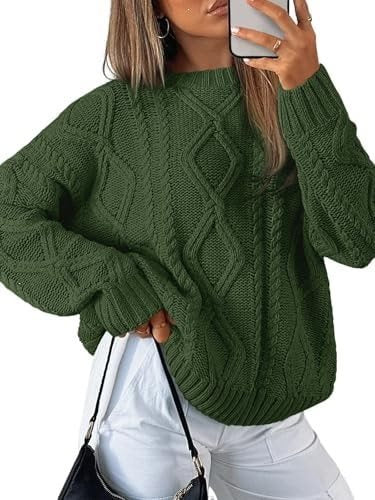 Damen Grobstrickpullover im Zopfmuster mit lässigem Oversize-Schnitt Shop Nory