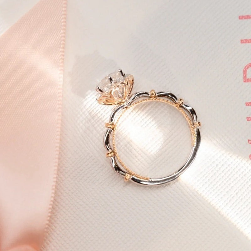 Damen eleganter Solitär-Verlobungsring mit filigranem Design Shop Nory