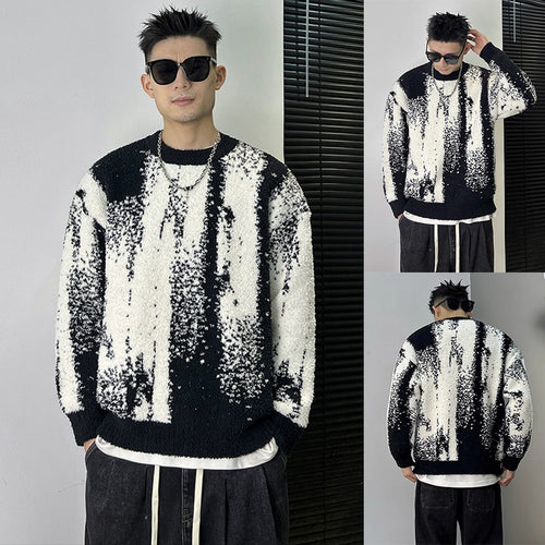 Herren Modischer Grobstrickpullover mit grafischem Muster Shop Nory