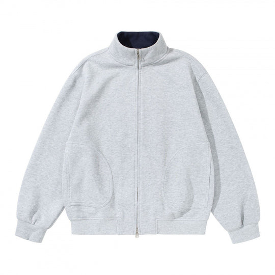 Unisex Sweatshirtjacke mit Stehkragen, Oversize-Passform und runden Eingrifftaschen Shop Nory