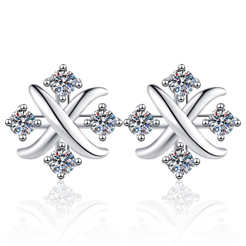 Damen Funkelnde Ohrstecker mit elegantem Kristall-Design Shop Nory