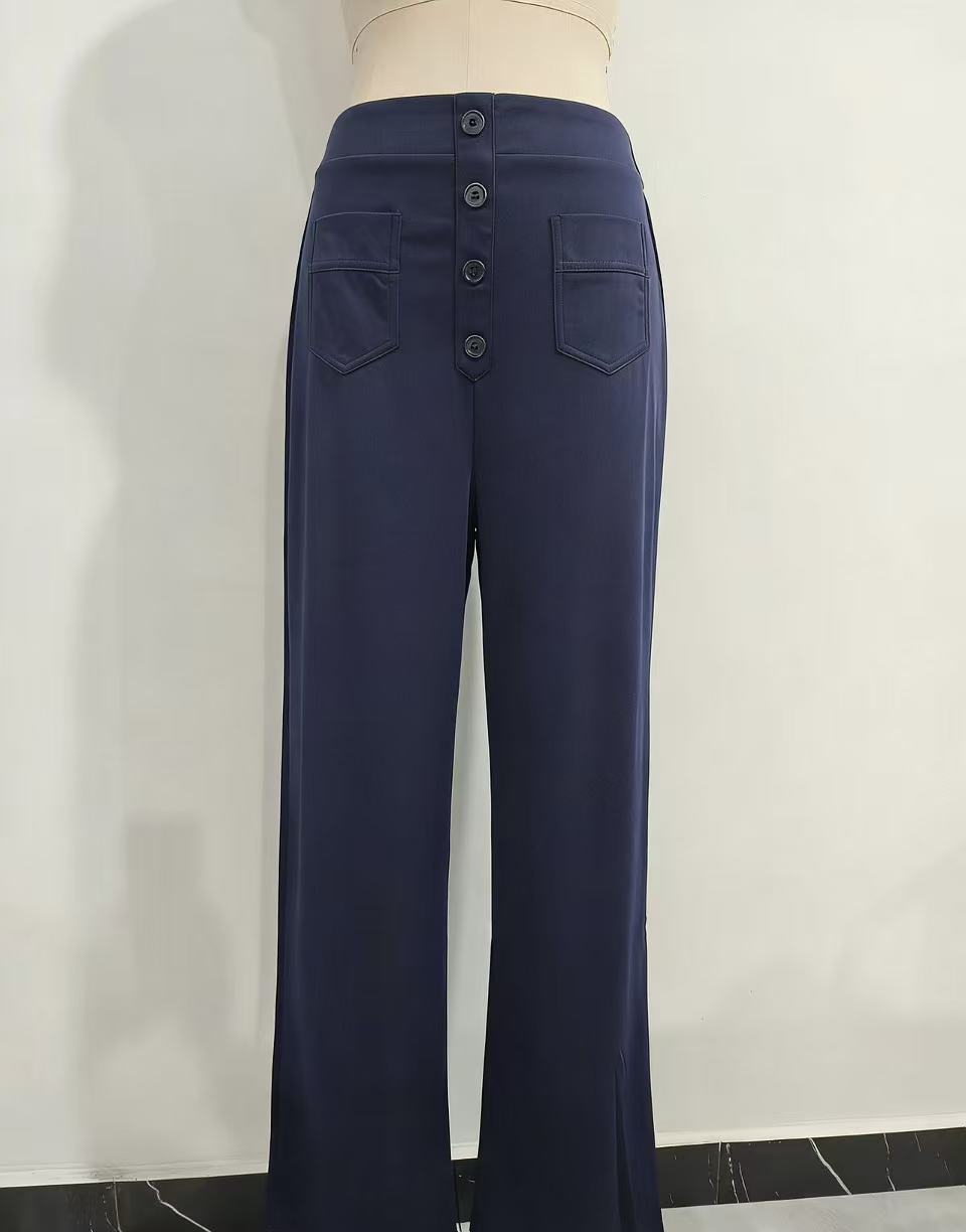 Damen Hochtaillierte Wide‑Leg Hose mit aufgesetzten Taschen Shop Nory
