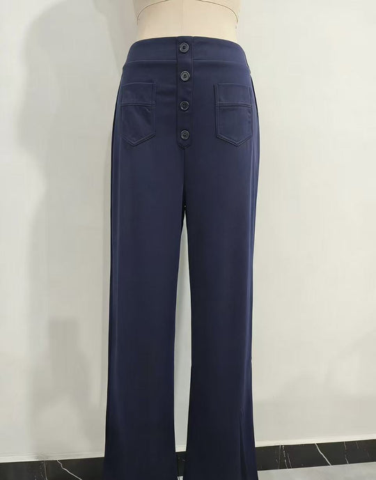 Damen Hochtaillierte Wide‑Leg Hose mit aufgesetzten Taschen Shop Nory