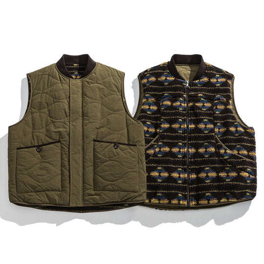 Unisex Wendbare gesteppte Weste mit Jacquard‑Fleece und aufgesetzten Taschen Shop Nory