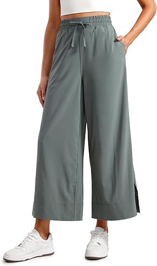 Damen nan weite Culotte-Hose mit elastischem Bund, Tunnelzug und seitlichen Schlitzen Shop Nory