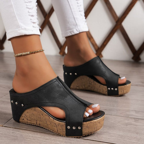 Damen Fußbett Sandalen mit komfortablem Korksohle Shopnory