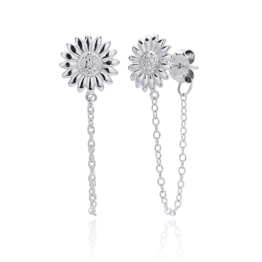 Damen Ohrhänger mit filigranem Sonnenblumen-Design und hochwertigem 925 Sterling Silber Shop Nory