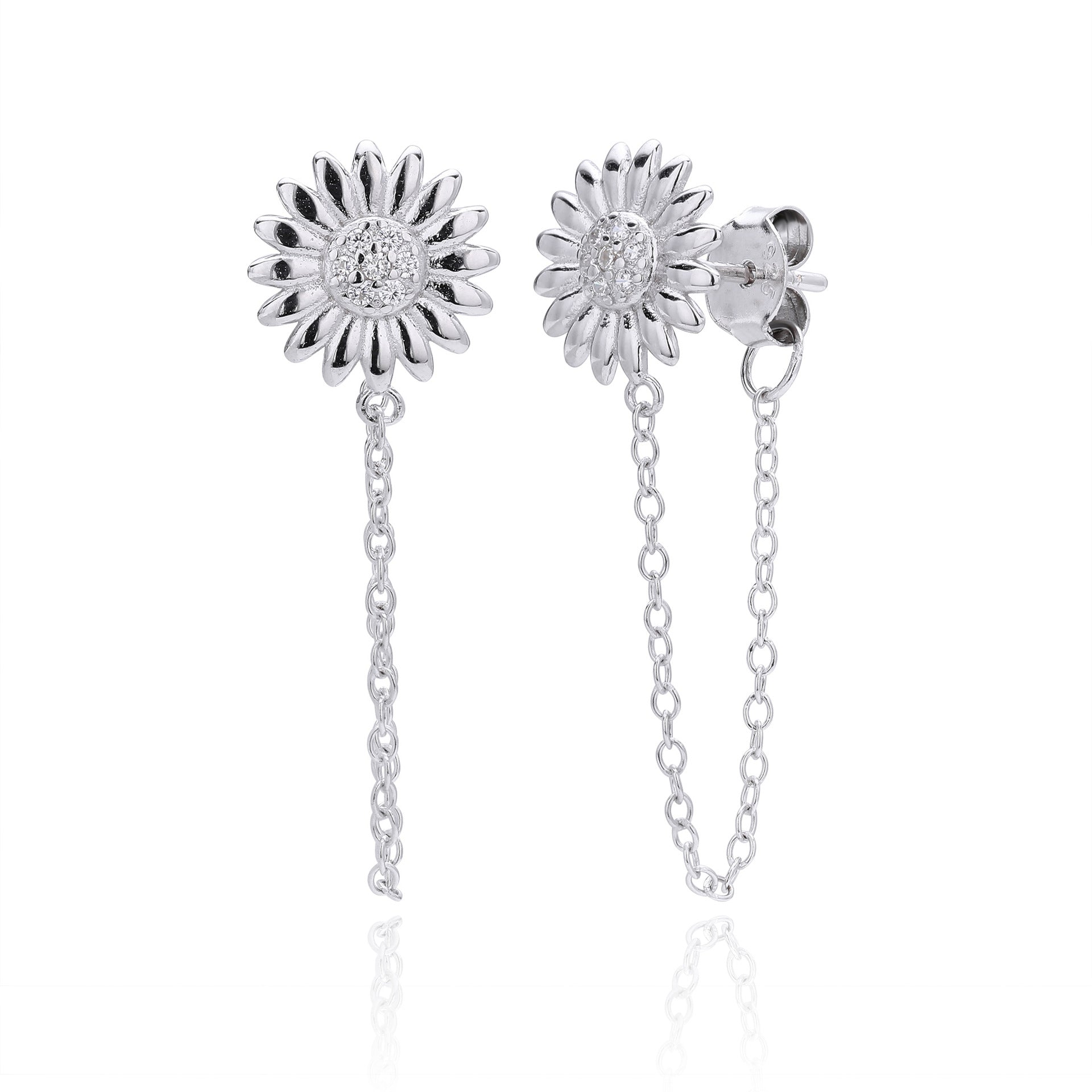 Damen Ohrhänger mit filigranem Sonnenblumen-Design und hochwertigem 925 Sterling Silber Shop Nory