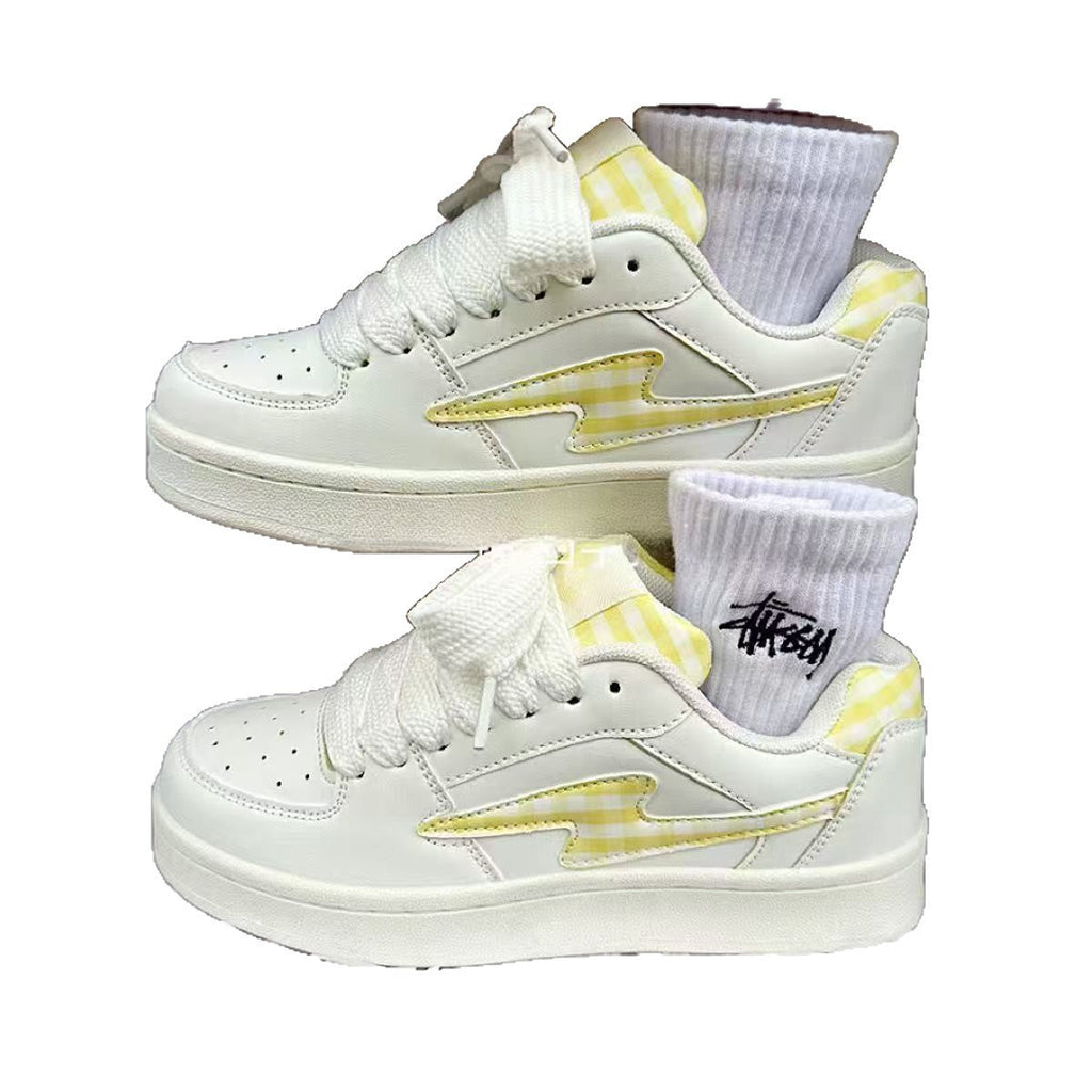 Damen Sneakers im modernen Karo-Design mit atmungsaktiven Materialien