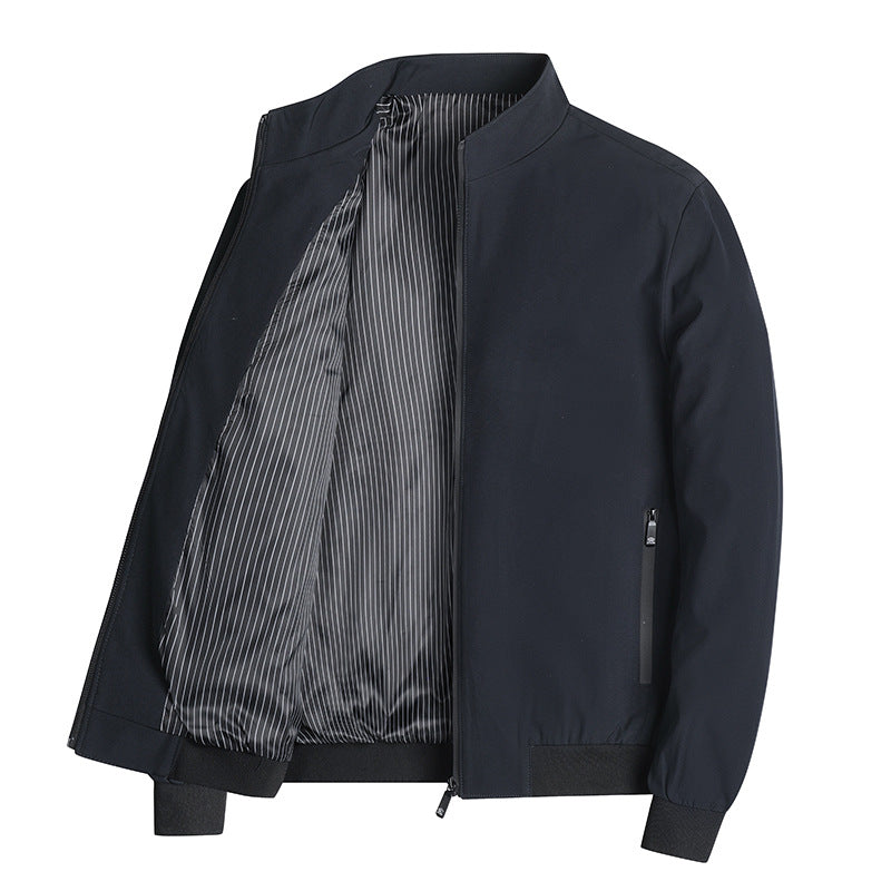 Herren leichte Blousonjacke mit Stehkragen, gestreiftem Innenfutter und Reißverschlusstaschen Shop Nory