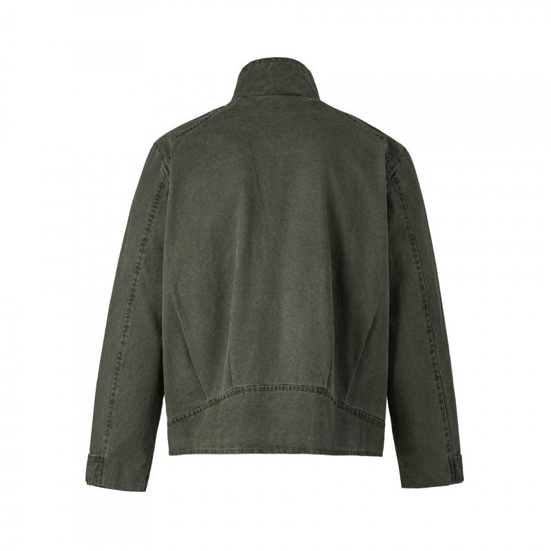 Herren Kurzjacke aus Canvas im Field‑Style mit Stehkragen, Reißverschluss und Multifunktionstaschen Shop Nory