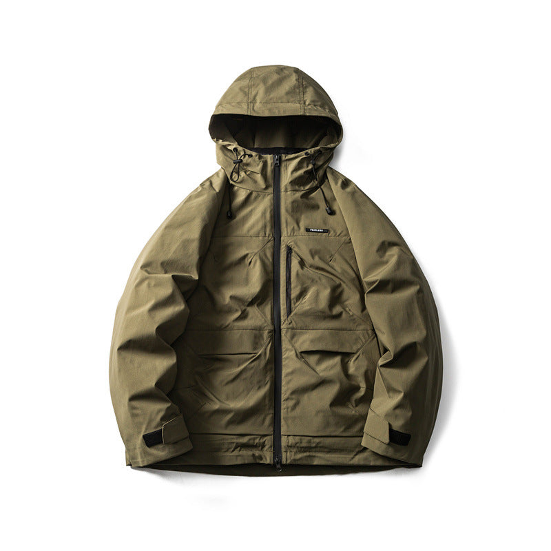 Herren Funktionelle Outdoor-Softshelljacke mit Kapuze und Mehrfachtaschen Shop Nory