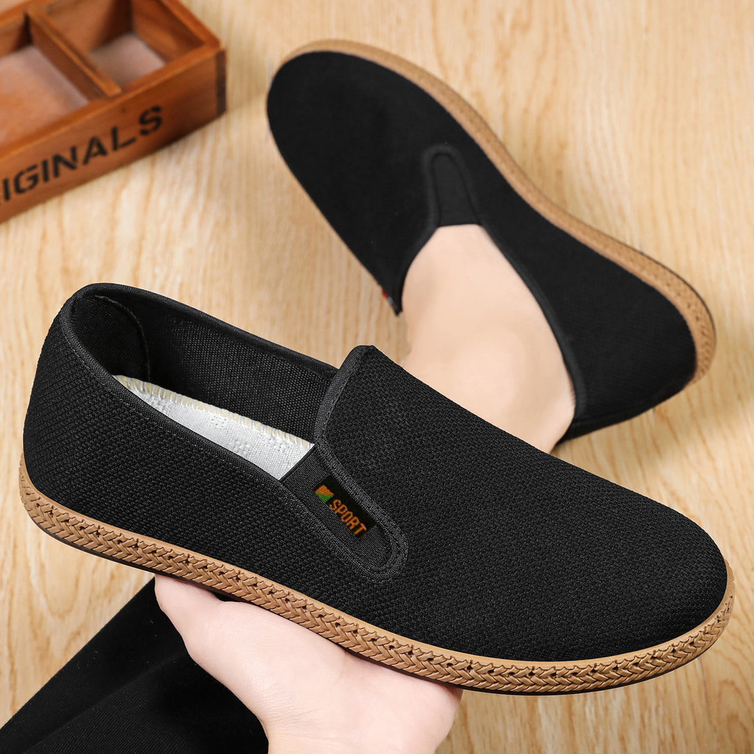 Herren nan leichter Slip-On Freizeitschuh aus atmungsaktivem Strick mit geflochtener Leichtsohle Shop Nory