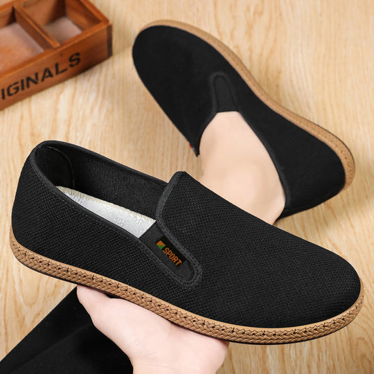 Herren nan leichter Slip-On Freizeitschuh aus atmungsaktivem Strick mit geflochtener Leichtsohle Shop Nory