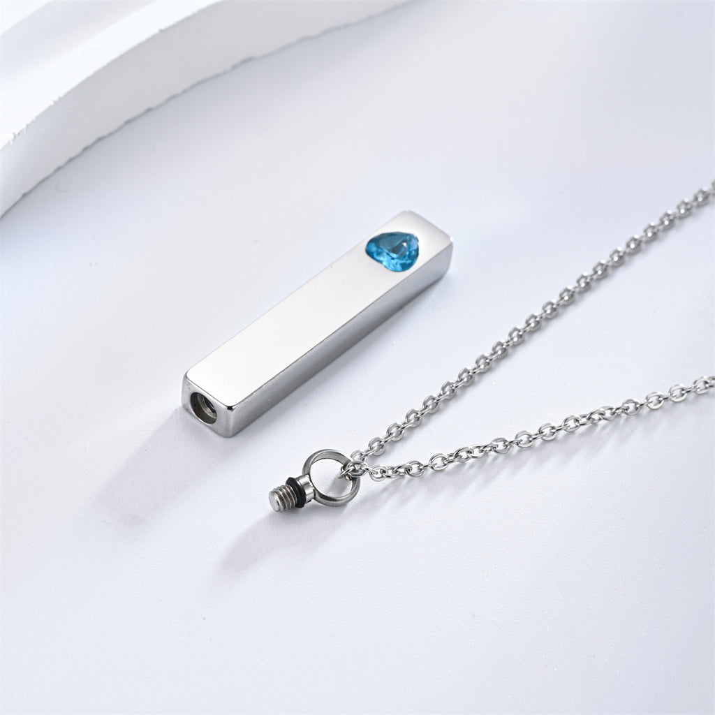 Damen Halskette mit modernem Rechteckanhänger und herzförmigem Zirkonia-Shop Nory