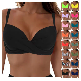 Damen Elegantes Bikinioberteil mit Wickeldesign