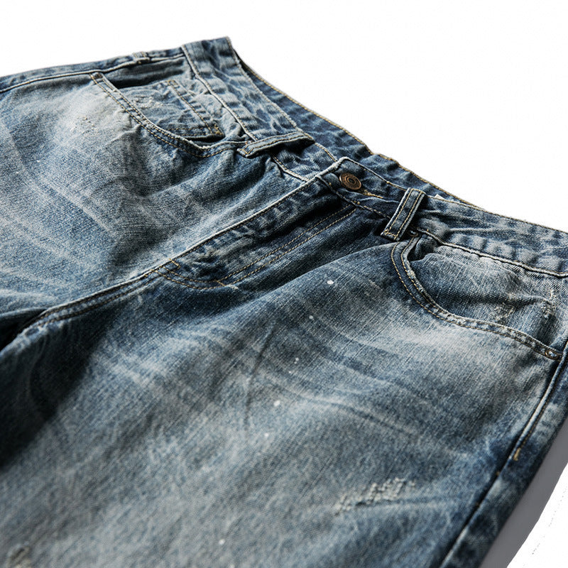 Herren Weite Baggy-Jeans mit Used-Waschung, Paint‑Splatter‑Effekt und Relaxed‑Silhouette Shop Nory