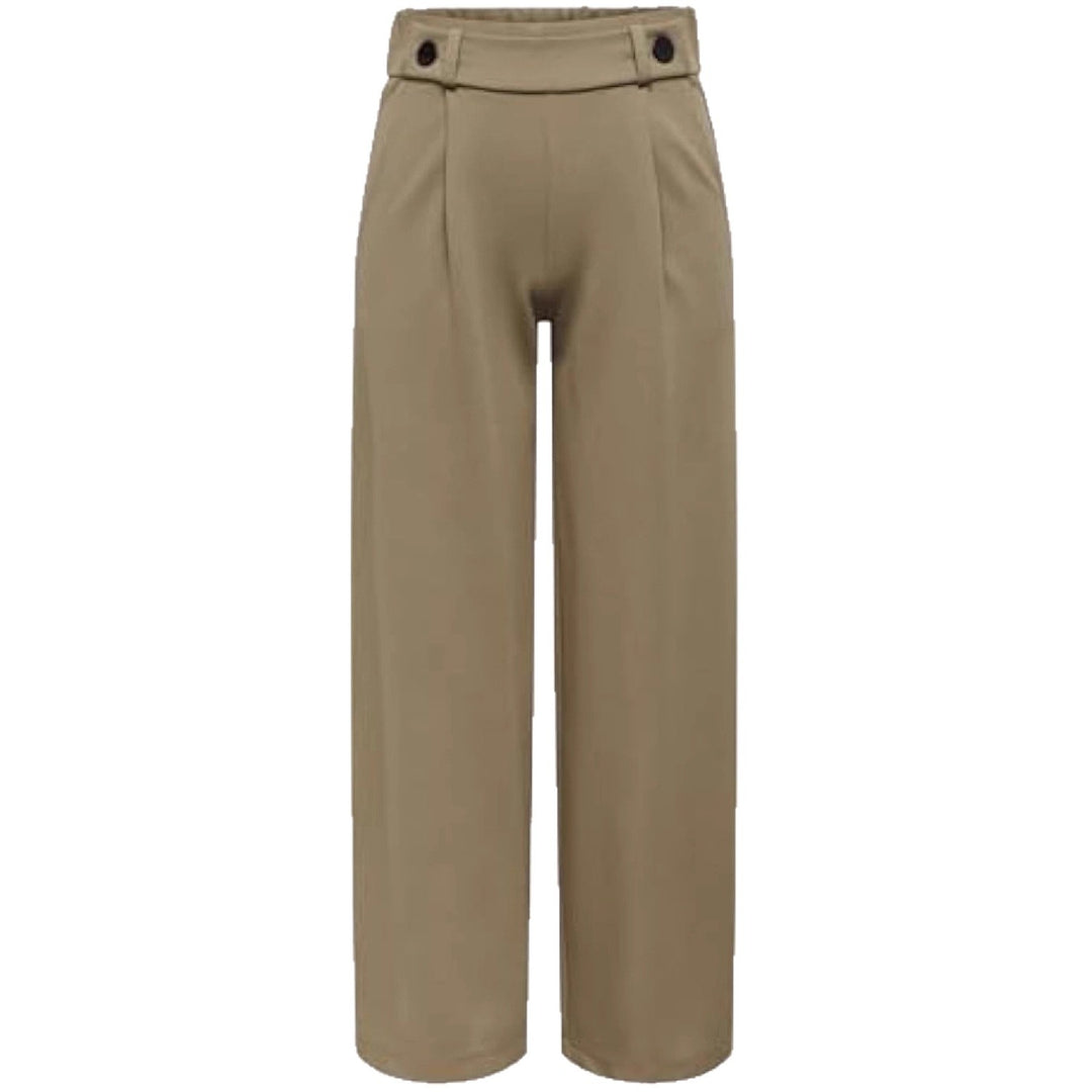 Damen High-Waist Culottehose mit Zierknopf-Bund und weitem Bein Shop Nory