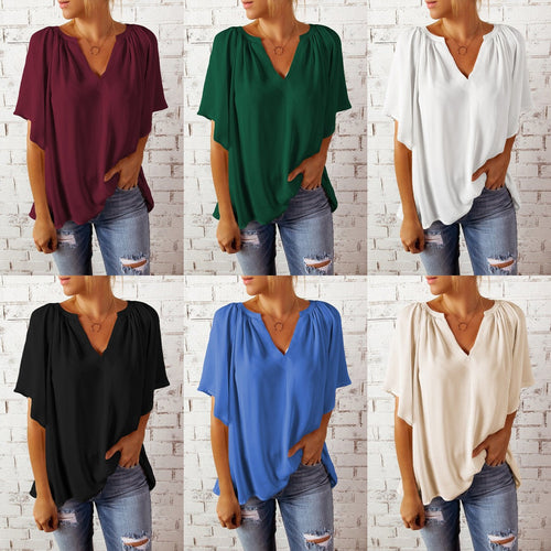 Damen elegante Chiffon-Bluse