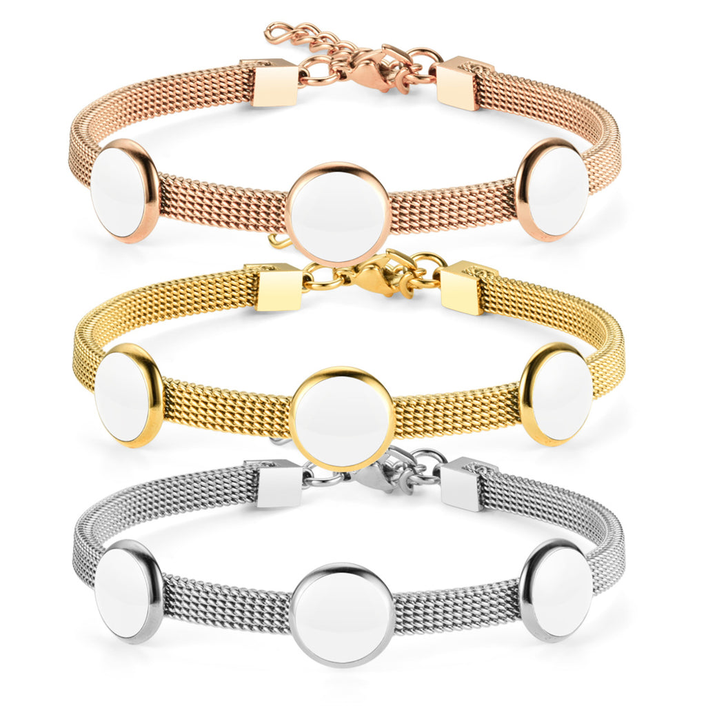 Damen Armband mit elegantem Mesh-Design und markanten Onyx-Stein-Elementen Shop Nory
