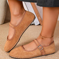 Damen Mocassins mit verstellbarem Riemen und weichem Obermaterial Shopnory