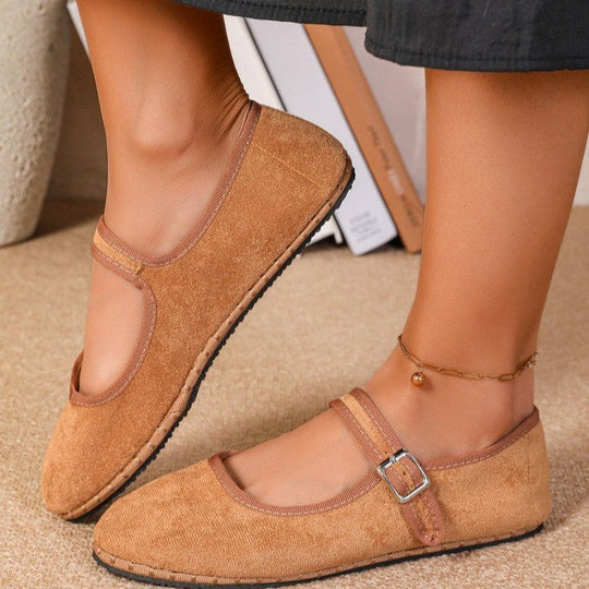 Damen Mocassins mit verstellbarem Riemen und weichem Obermaterial Shopnory