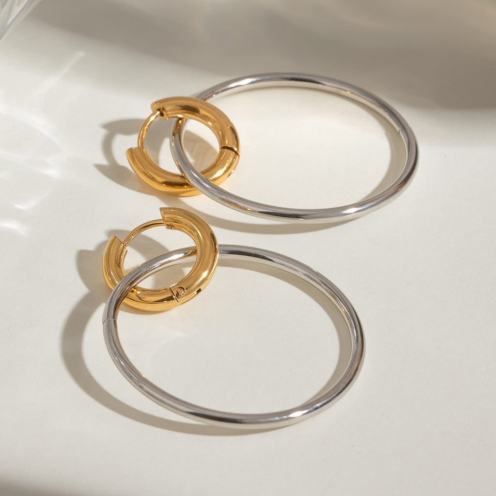 Damen Creolen mit hypoallergenem Edelstahl und wasserdichtem Design Shop Nory