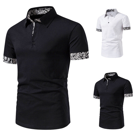 Herren Poloshirt mit modernem Paisleymuster und sportlichem Schnitt