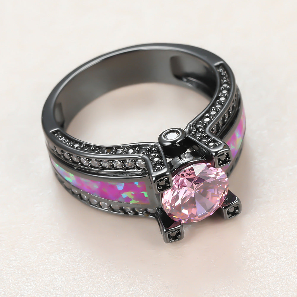 Damen Ring mit funkelndem Zirkonia und kunstvoller Opal-Füllung Shop Nory