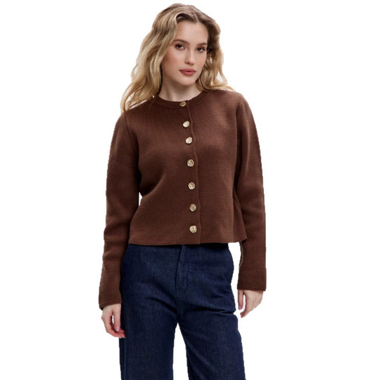 Damen Elegante Strickjacke mit Perlenknöpfen Shop Nory